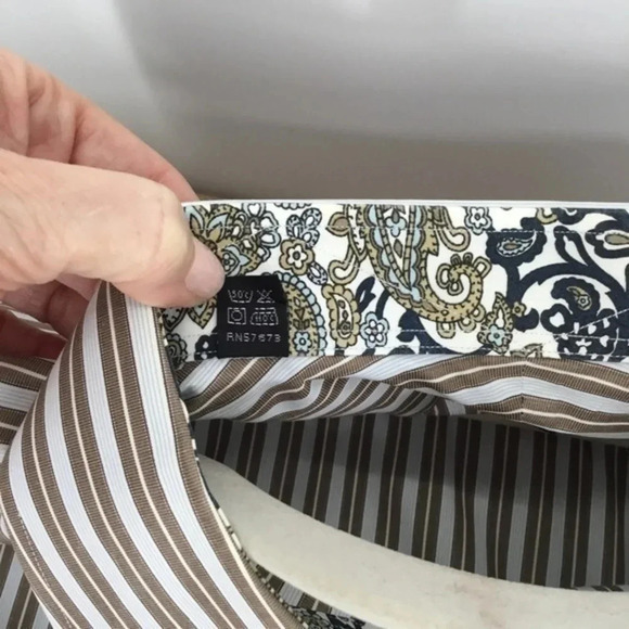 Ike Behar Men’s Striped Long Sleeve Shirt - Picture 6 of 7